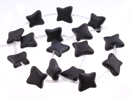 14x16mm Matte Black Obsidian Butterfly Beads 15.5" [u36m]