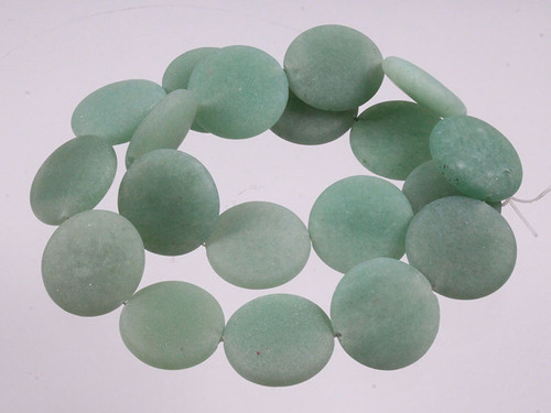 20mm Matte Aventurine Coin Beads 15.5" natural [wa265m]