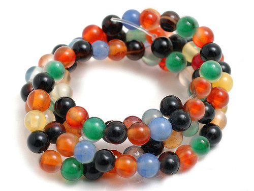 6mm Mix Agate Round Beads 15.5" dyed [6d29]