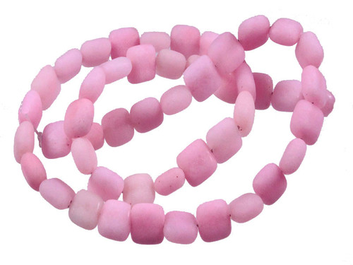 8mm Matte Pink Jade Square Beads 15.5" natural [wa211m]