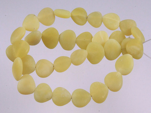 12mm Matte Olivine Jade Heart Beads 15.5" natural [w101m]