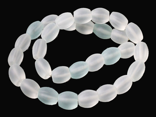 10x16mm Matte Crack Crystal Oval Rope Beads 15.5" synthetic [wa259m]