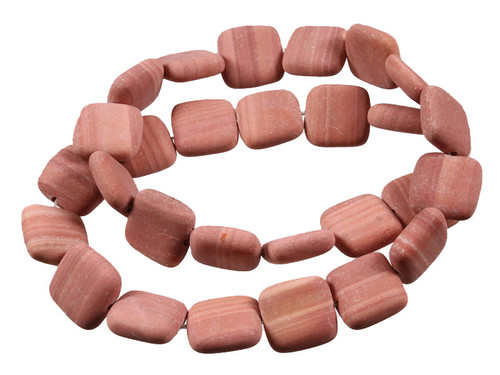 15mm Matte Red Malachite Puff Square Beads 15.5" natural [s5a17-15m]