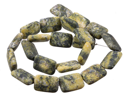 15x20mm Matte Yellow Serpentine Puff Rectangle Beads 15.5" natural [s8b33-15m]
