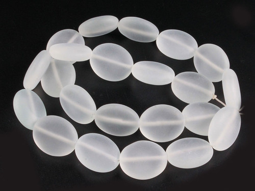 14x18mm Matte Crystal Oval Beads 15.5" synthetic [wa129m]