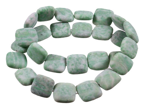 15mm Matte China Jade Puff Square Beads 15.5" natural [s5a27-15m]