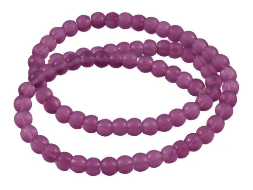 6x4mm Matte Amethyst Drum Beads 15.5" synthetic [s152m]