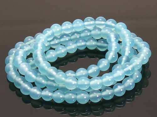 6mm Aqua Quartz Round Beads 15.5" synthetic [6a70]