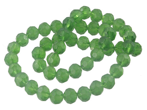 8mm Matte Green Quartz Faceted Round Beads 15.5" synthetic [c8a37m]