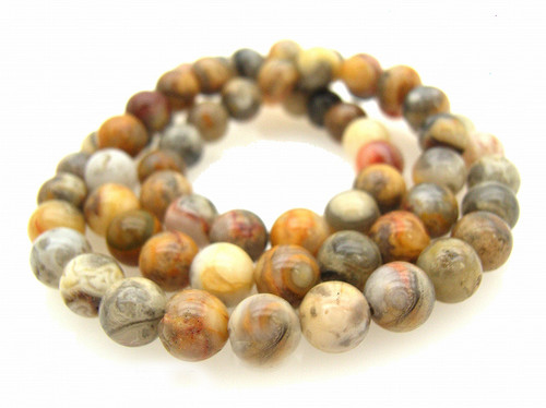 6mm Crazy Lace Agate Round Beads 15.5" natural [6r28]