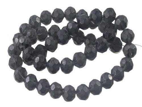 6mm Matte Onyx Obsidian Faceted Round Beads 15.5" [c6b65m]