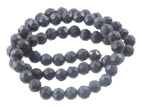 4mm Matte Onyx Obsidian Faceted Round Beads 15.5" [c4b65m]