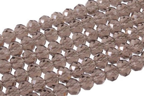 4x3mm Smoky Glass Faceted Rondelle About 150 Bead 18" [uc1a24]
