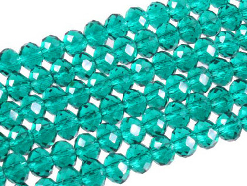 4x3mm Blue Zircon Glass Faceted Rondelle About 150 Bead 18" [uc1a27]