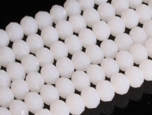 4x3mm White Opal Quartz Faceted Rondelle Beads 15.5" synthetic [uc1b1]