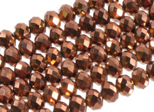 4x3mm Metallic Gold Glass Faceted Rondelle About 150 Bead 18" [uc1b18]