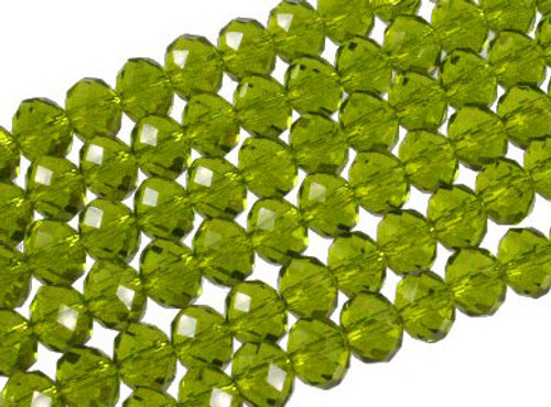 4x3mm Peridot Glass Faceted Rondelle About 150 Bead 18" [uc1b25]