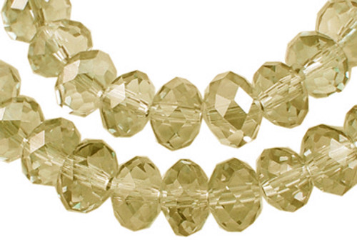 6x4mm Champagne Glass Faceted Rondelle About 100 Bead 17" [uc2a9]