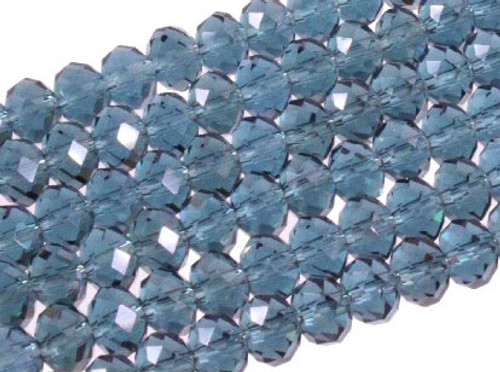 6x4mm Midnight Blue Glass Faceted Rondelle About 100 Bead 17" [uc2a22]