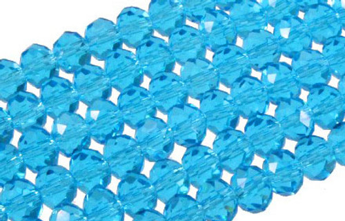 6x4mm Aquamarine Glass Faceted Rondelle About 100 Bead 17" [uc2a26]