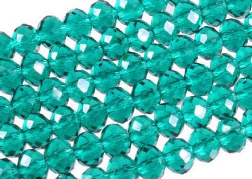 6x4mm Blue Zircon Glass Faceted Rondelle About 100 Bead 17" [uc2a27]