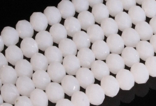 6x4mm White Opal Quartz Faceted Rondelle Beads 15.5" synthetic [uc2b1]