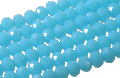 6x4mm Aqua Opal Quartz Faceted Rondelle Beads 15.5" synthetic [uc2b6]
