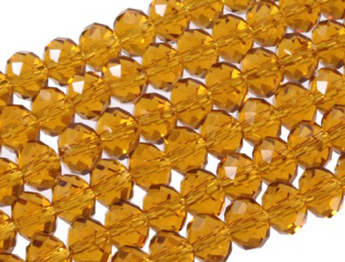 8x6mm Topaz Glass Faceted Rondelle About 72 Bead 15.5" [uc3a12]