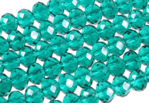 8x6mm Blue Zircon Glass Faceted Rondelle About 72 Bead 15.5" [uc3a27]