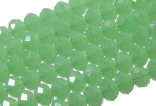 8x6mm Green Opal Quartz Faceted Rondelle Beads 15.5" synthetic [uc3b3]