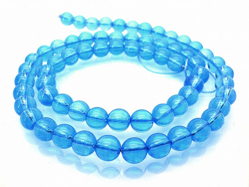 6mm Aquamarine Round Beads 15.5" synthetic [6a34]