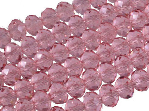 10x8mm Pink Glass Faceted Rondelle About 36 Bead [uc4a5]