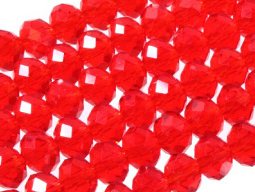 10x8mm Red Glass Faceted Rondelle About 36 Bead [uc4a6]