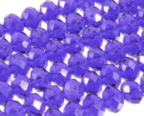 10x8mm Sapphire Glass Faceted Rondelle About 36 Bead [uc4a14]