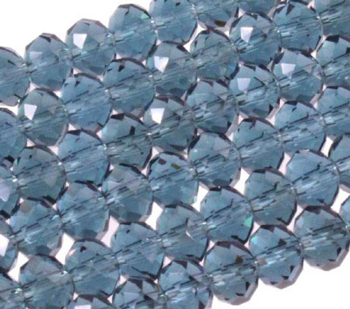 10x8mm Midnight Blue Glass Faceted Rondelle About 36 Bead [uc4a22]