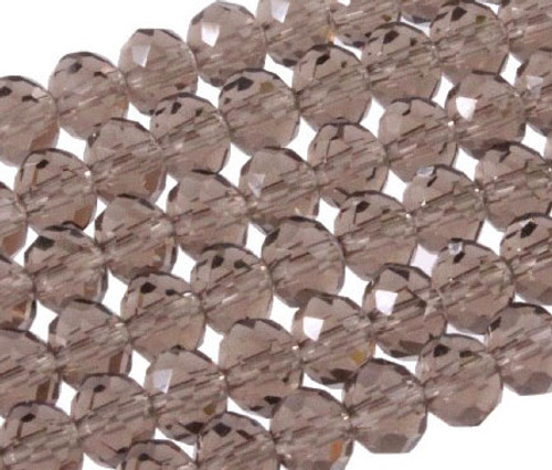 10x8mm Smoky Glass Faceted Rondelle About 36 Bead [uc4a24]