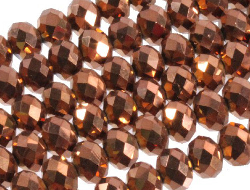 10x8mm Metallic Gold Glass Faceted Rondelle About 72 Bead [uc4b18]