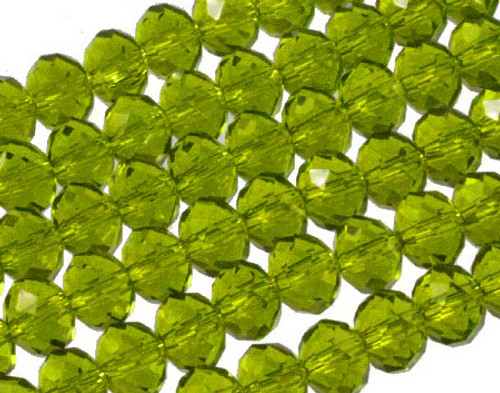 10x8mm Peridot Glass Faceted Rondelle About 36 Bead [uc4b25]