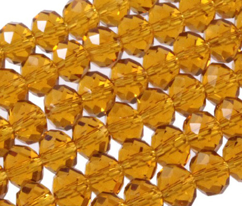 12x8mm Topaz Glass Faceted Rondelle About 36 Bead [uc5a12]