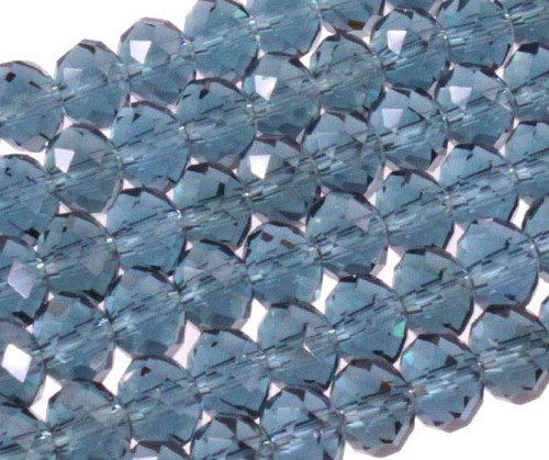 12x8mm Midnight Blue Glass Faceted Rondelle About 36 Bead [uc5a22]