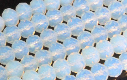 12x8mm Opalite Quartz Faceted Rondelle Beads 15.5" synthetic [uc5a43]