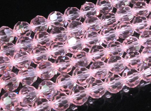 4mm Pink Glass Faceted Round About 100 Bead 15" [uc6a5]