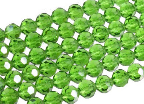4mm Emerald Glass Faceted Round About 100 Bead 15" [uc6a17]