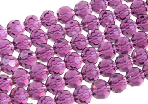 4mm Amethyst Glass Faceted Round About 100 Bead 15" [uc6a20]