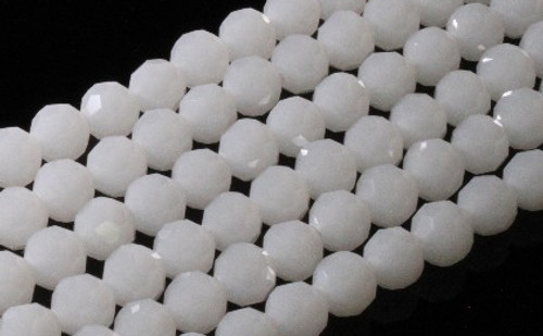 4mm White Opal Quartz Faceted Round Beads 15.5" synthetic [uc6b1]