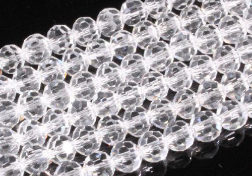 6mm Glass Faceted Round Beads 15.5" [uc7a1]