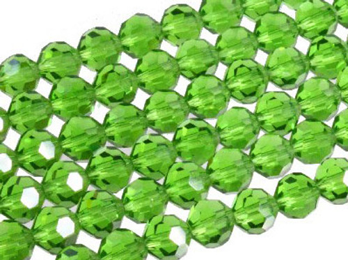 6mm Emerald Glass Faceted Round About 100 Bead 22" [uc7a17]