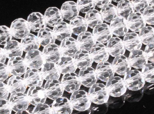 8mm Glass Faceted Round Beads 15.5" [uc8a1]