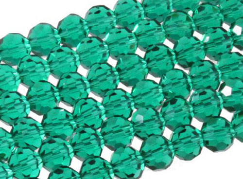 8mm Blue Zircon Glass Faceted Round Beads 15" [uc8a27]