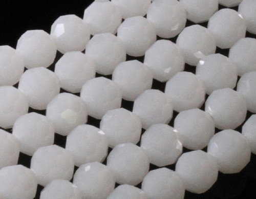 10mm White Opal Quartz Faceted Round Beads 15.5" synthetic [uc9b1]